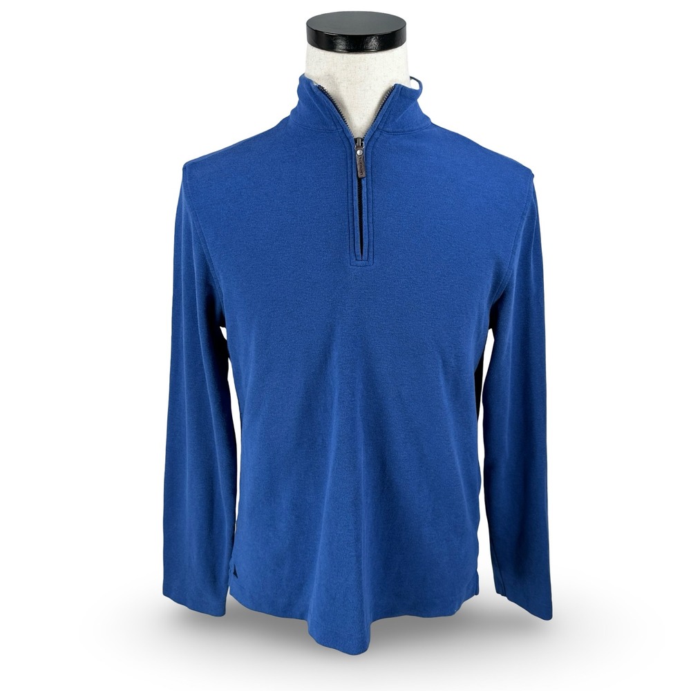 UNTUCKit Mens Small‎ Blue Quarter Zip Pullover Cotton Blend Mock Neck Sweater